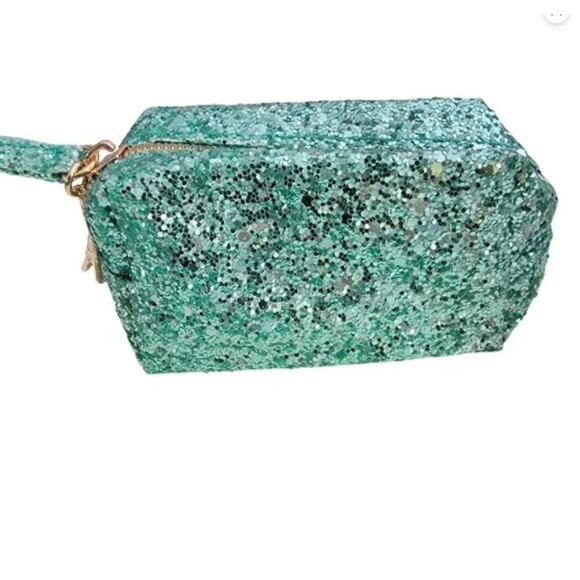 5 Green Sequin Cosmetic Bags (Empty) New in Bag - Picture 3 of 6